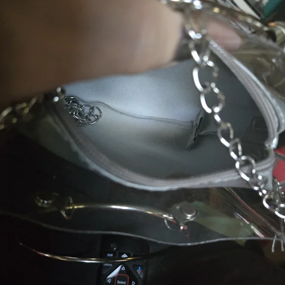 Love Is Blind clear & silver mini bag 7"x5" NWT - Picture 4 of 5